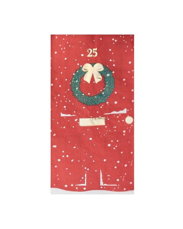 Gold Foiled Christmas Door Paper Napkins (16pk)