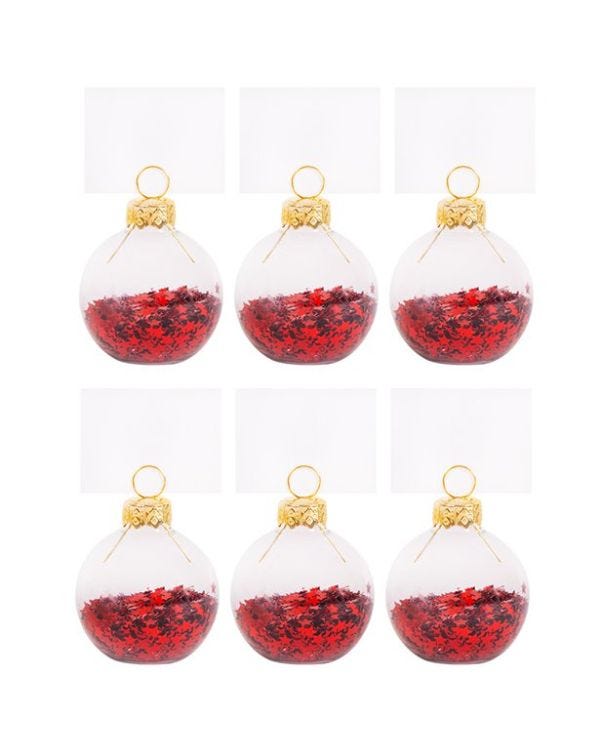 Red Star Confetti Place Card Holders - 5 x 5cm (6pk)