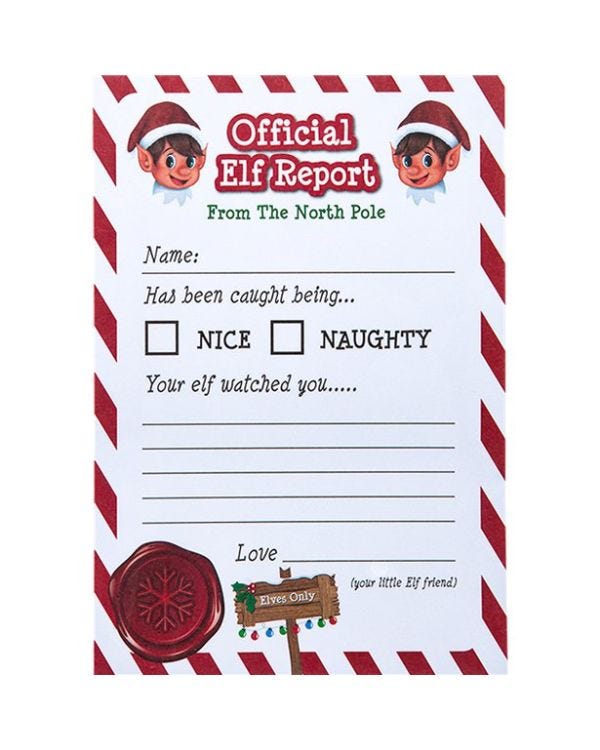 Naughty Elf Report Cards (25pk)