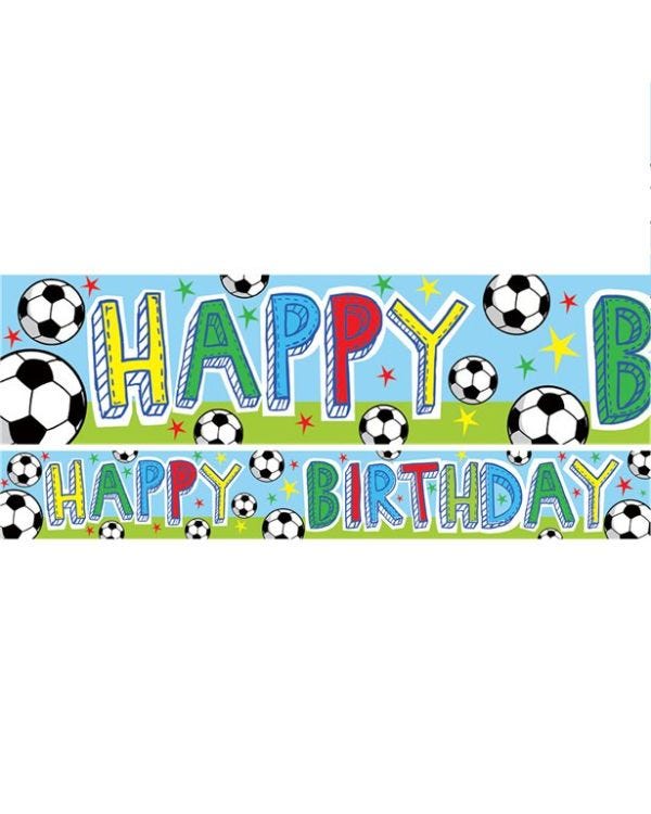 Football Paper Birthday Banners - 1m (3pk)