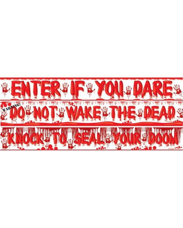 Halloween Bloody Print Paper Banners - 1m (3pk)