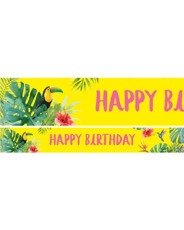 Tropical Fiesta &#039;Happy Birthday&#039; Paper Banners - 1m (3pk)
