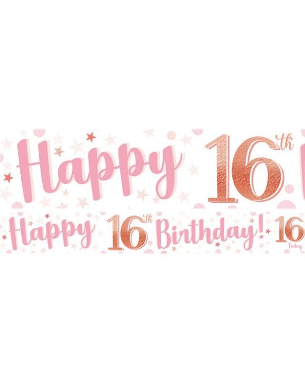 16th Birthday Glitz &amp; Glamour Paper Banners (3pk)