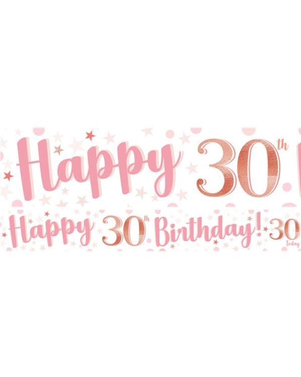 30th Birthday Glitz &amp; Glamour Paper Banners (3pk)