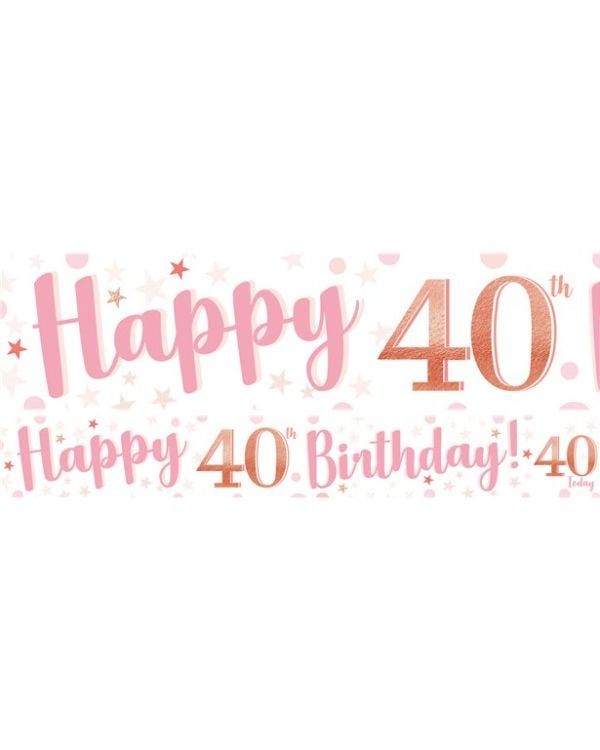 40th Birthday Glitz &amp; Glamour Paper Banners (3pk)