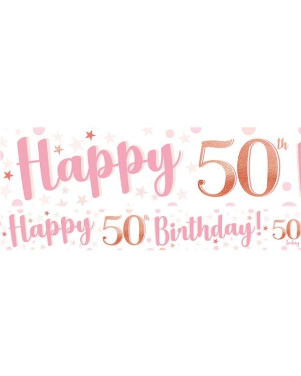 50th Birthday Glitz &amp; Glamour Paper Banners (3pk)