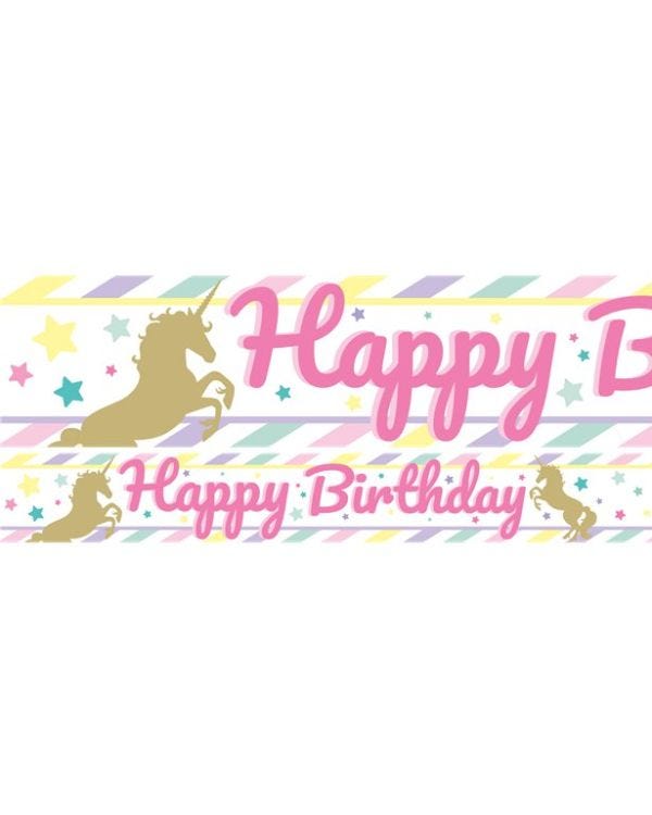 Unicorn Sparkle Paper Banners - 1m (3pk)