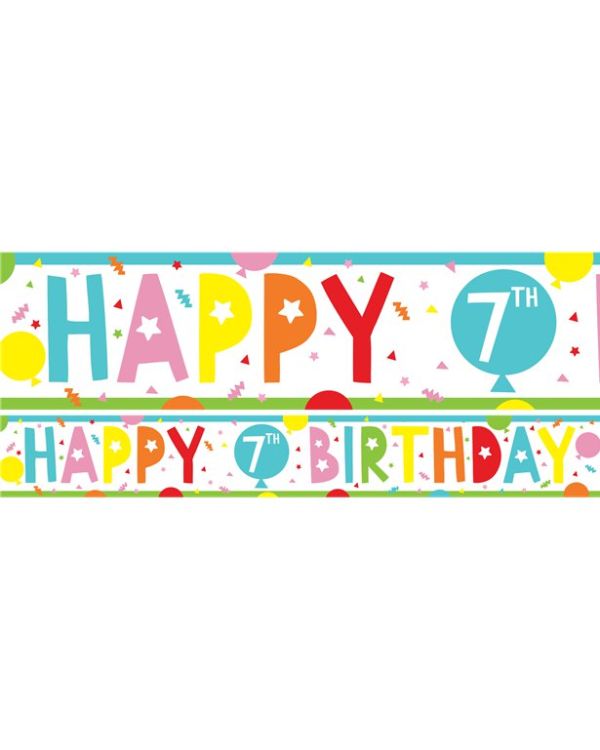 7th Birthday Paper Banners - 1m (3pk)