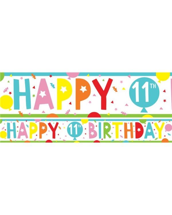 11th Birthday Paper Banners - 1m (3pk)
