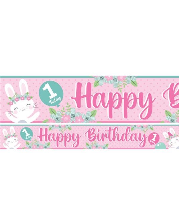 Birthday Bunny Paper Banners - 1m (3pk)