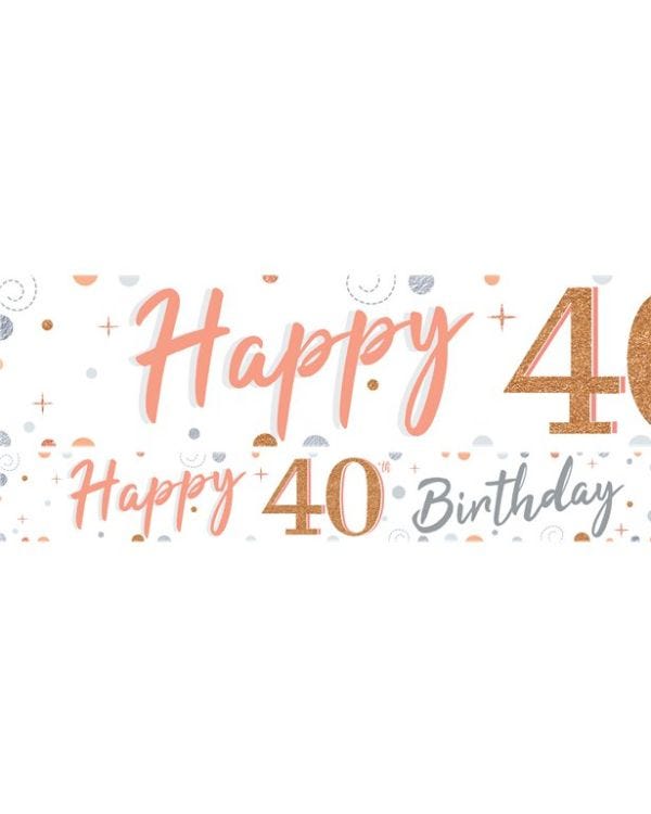 40th Sparkling Fizz Paper Banners - 1m (3pk)