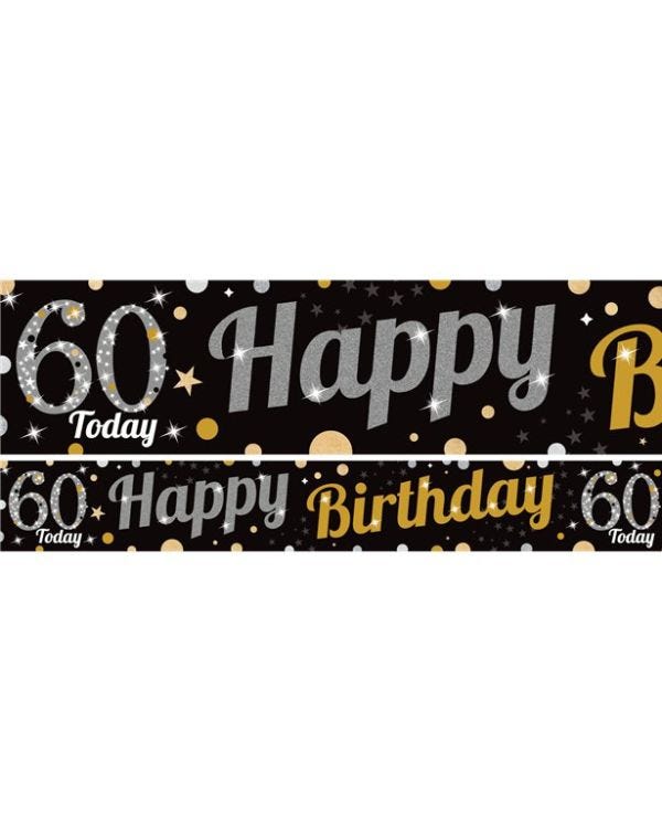 60th Birthday Paper Banners - 1m (3pk)