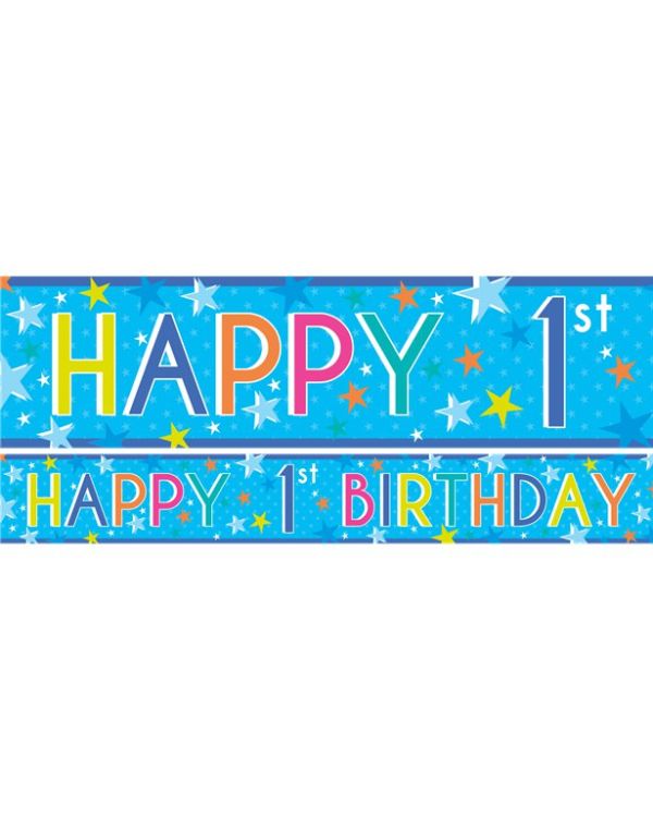 Boys 1st Birthday Paper Banners - 1m (3pk)