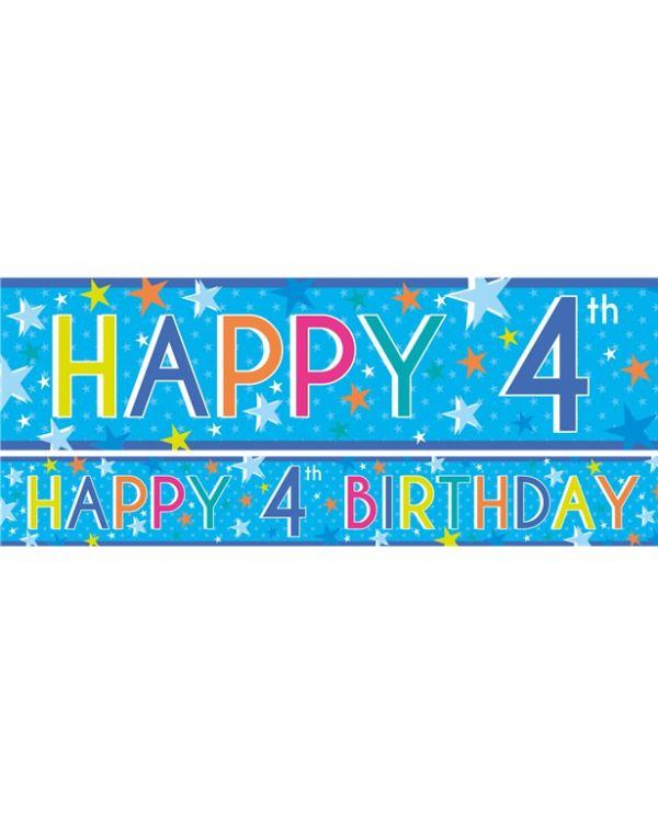 Boys 4th Birthday Paper Banners - 1m (3pk)