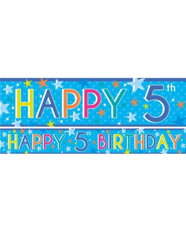 Boys 5th Birthday Paper Banners - 1m (3pk)