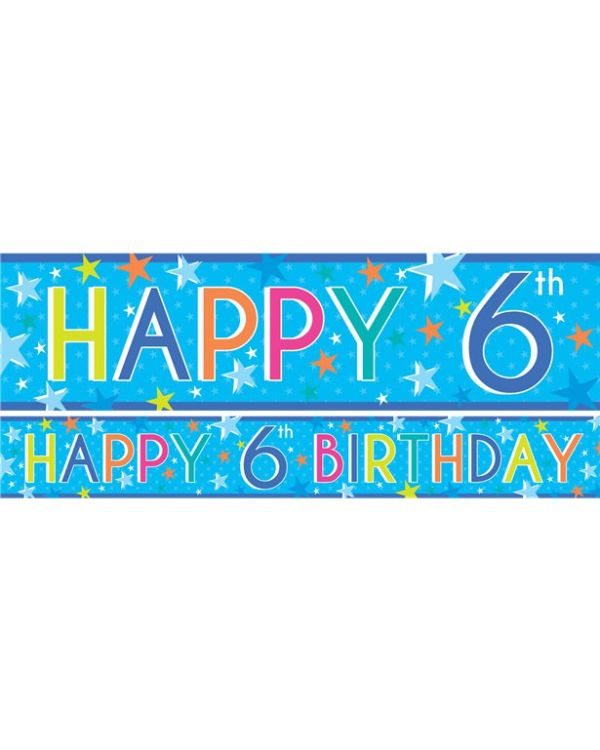 Boys 6th Birthday Paper Banners - 1m (3pk)