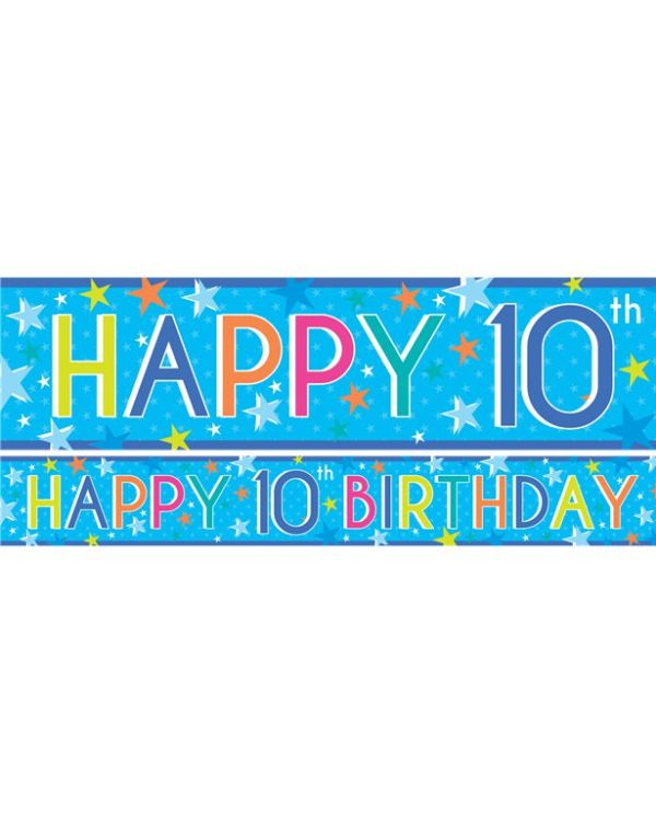 Boys 10th Birthday Paper Banners - 1m (3pk)