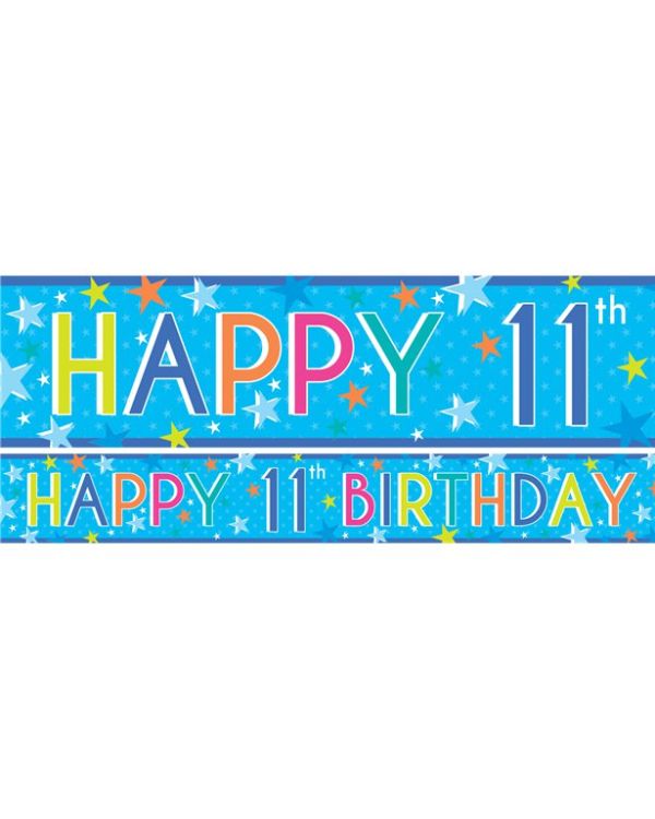 Boys 11th Birthday Paper Banners - 1m (3pk)