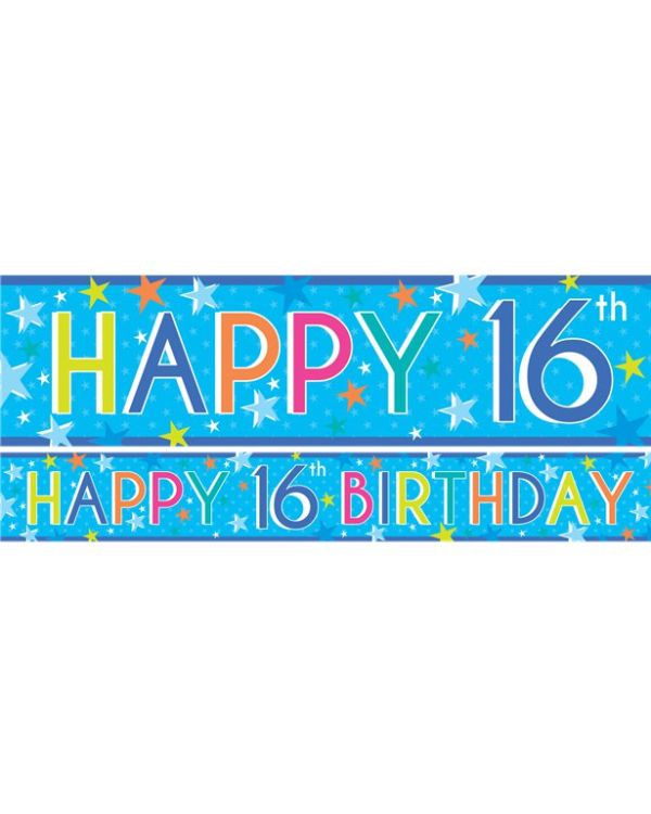 Boys 16th Birthday Paper Banners - 1m (3pk)
