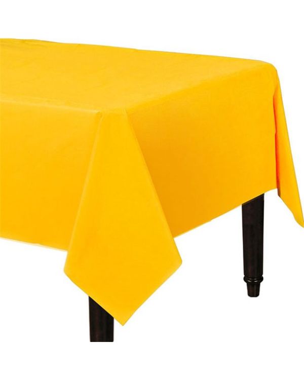 Yellow Plastic Table Cover - 1.4m x 2.8m