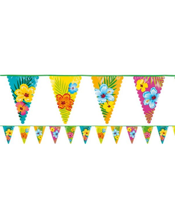 Summer Hibiscus Tropical Plastic Bunting - 6m