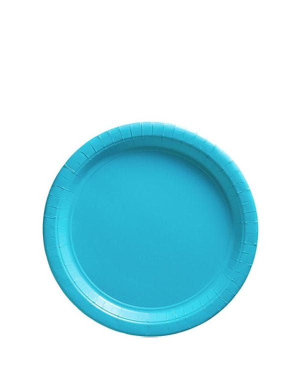 Turquoise Paper Dessert Plates - 18cm (8pk)