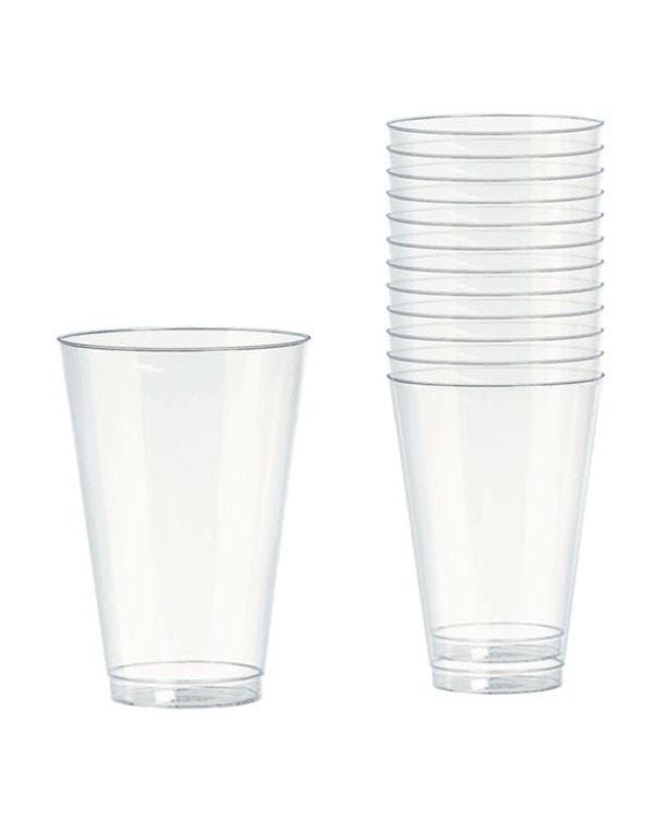 Clear Plastic Tumbler Glasses - 295ml (20pk)