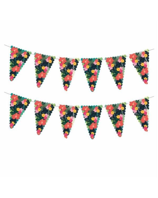 Summer Hibiscus Plastic Bunting - 6m