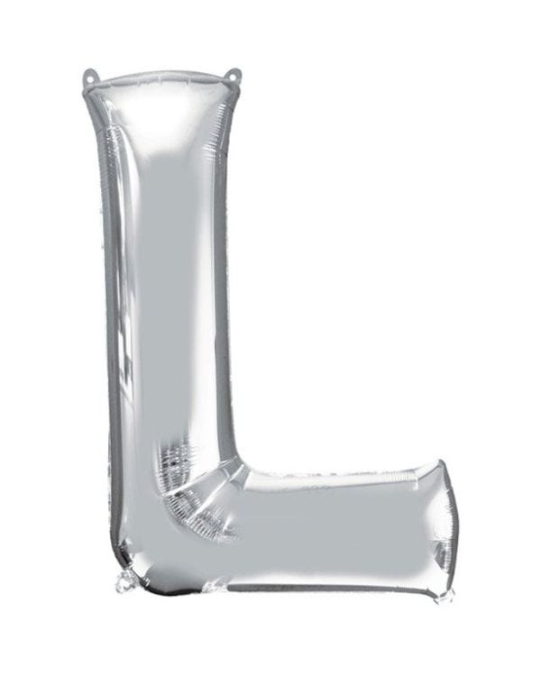 Silver Letter L Balloon - 34&quot; Foil