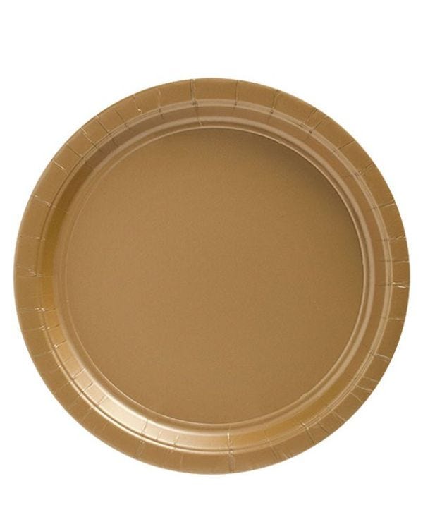 Gold Paper Plates - 23cm (8pk)