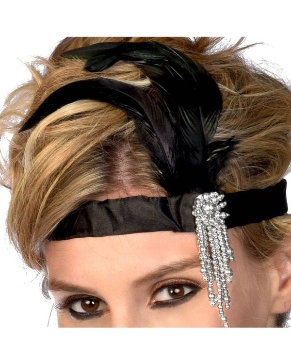 Black Charleston Flapper Headband