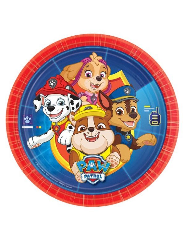 Paw Patrol Blue Paper Plates - 23cm
