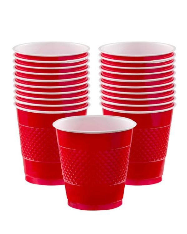 Red Plastic Cups - 355ml (20pk)