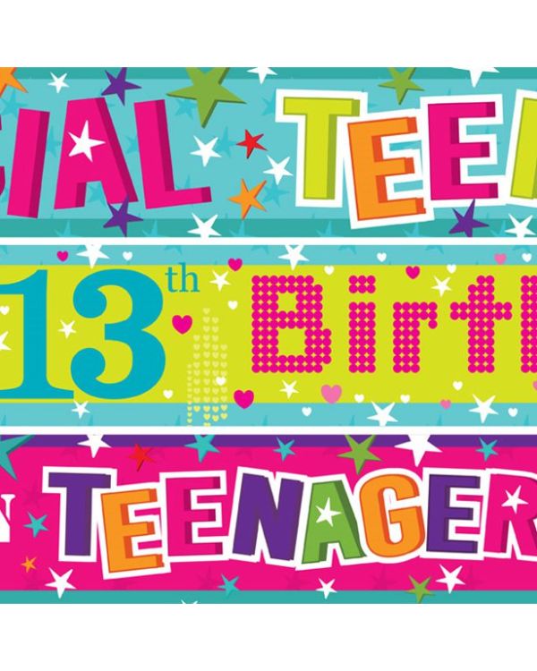13th Teenager Birthday Paper Banners - 1m (3pk)