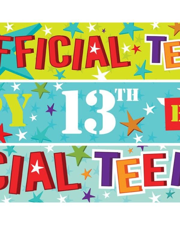 13th Birthday Paper Banners - 1m (3pk)