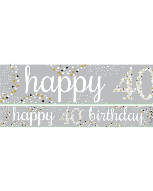 Happy 40th Birthday Celebration Paper Banners - 1m (3pk)