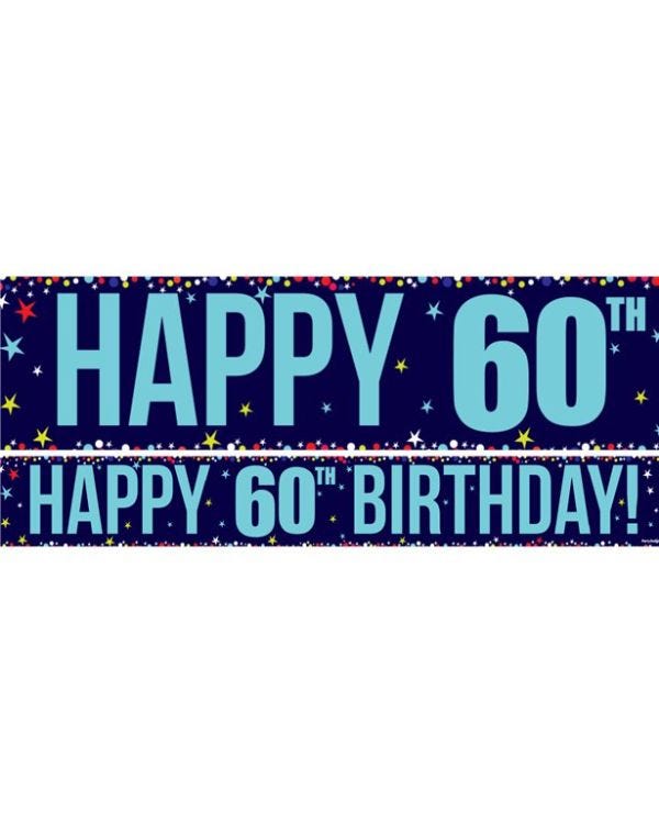 Happy 60th Birthday Paper Banners - 1m (3pk)
