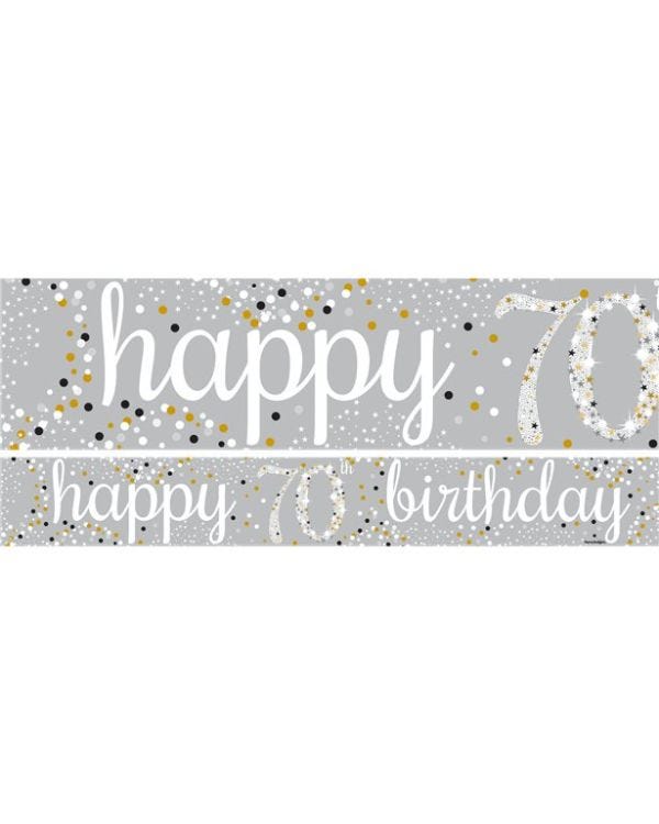 Happy 70th Birthday Celebration Paper Banners - 1m (3pk)