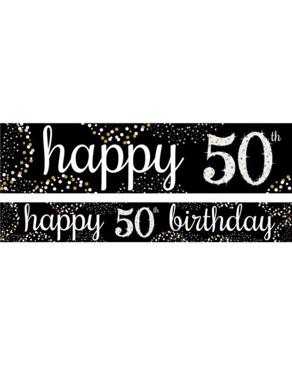 Happy 50th Birthday Paper Banners - 1m (3pk)
