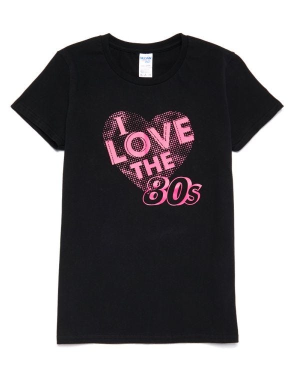 I Love the 80s Black T Shirt - Adult Costume