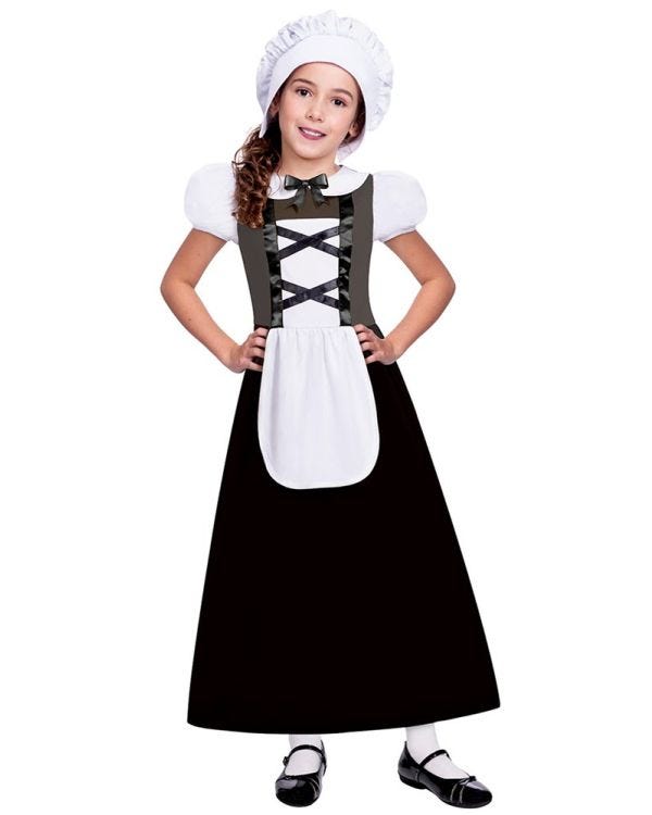 Tudor Girl Black Dress - Child Costume