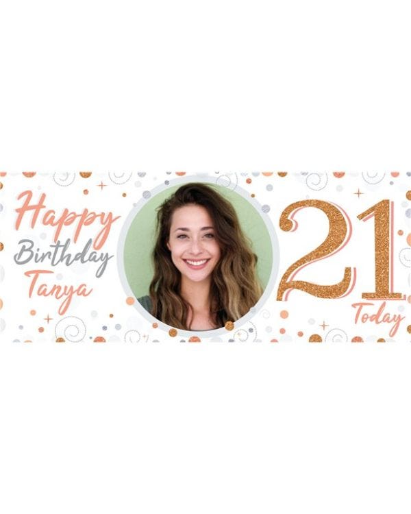 21st Sparkling Fizz Personalised Banner