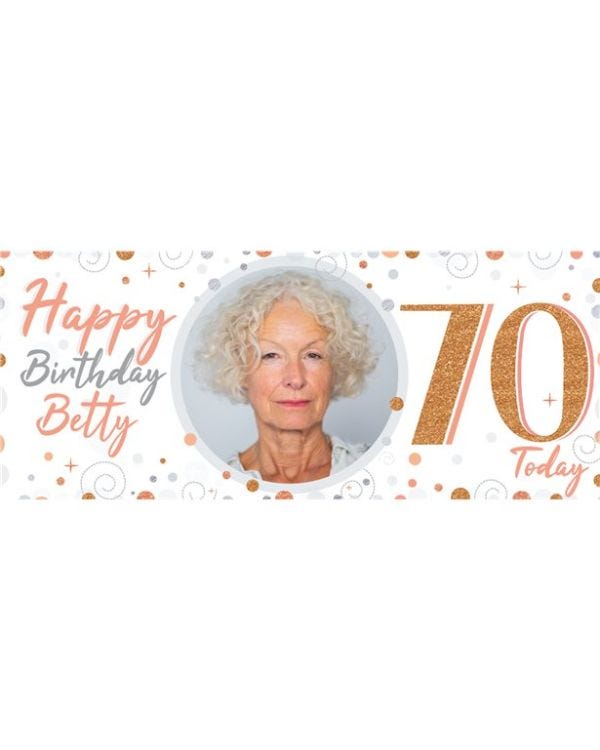 70th Sparkling Fizz Personalised Banner