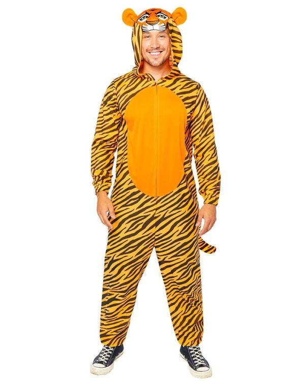 Tiger Onesie - Adult Costume
