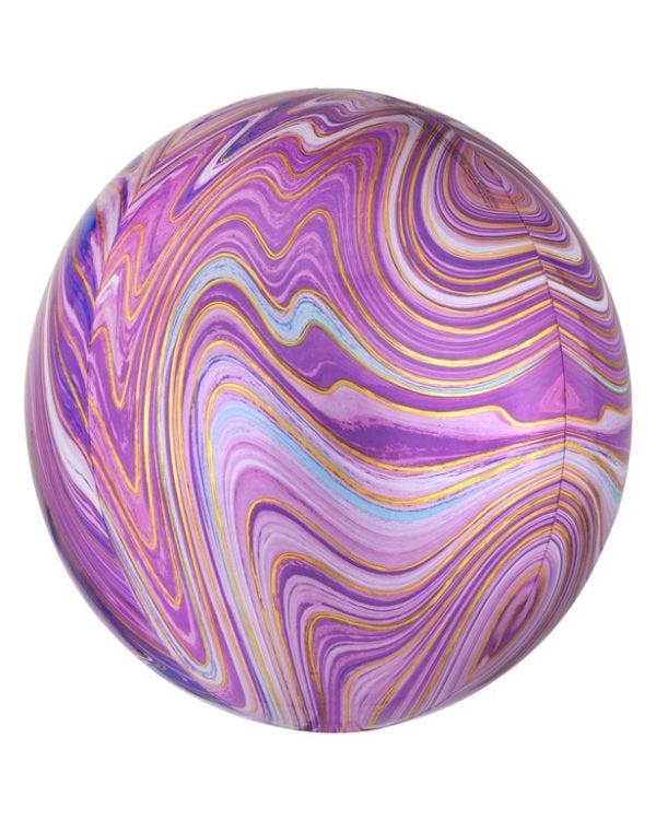 Purple Marblez Orbz - 16&quot; Foil Balloon