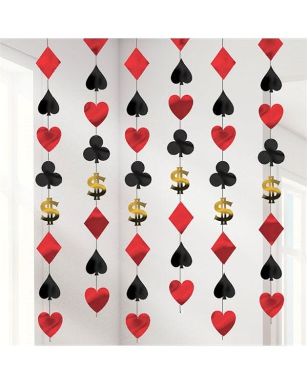 Casino Hanging Strings Decoration - 2.1m (6pk)