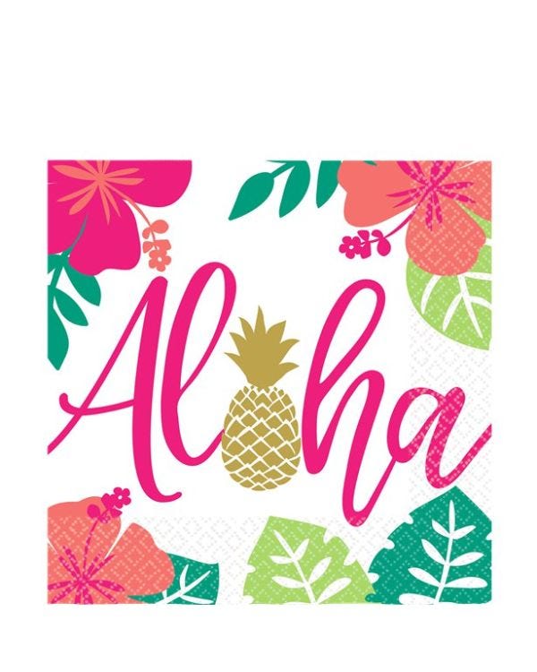 Aloha Summer Paper Napkins - 33cm (16pk)