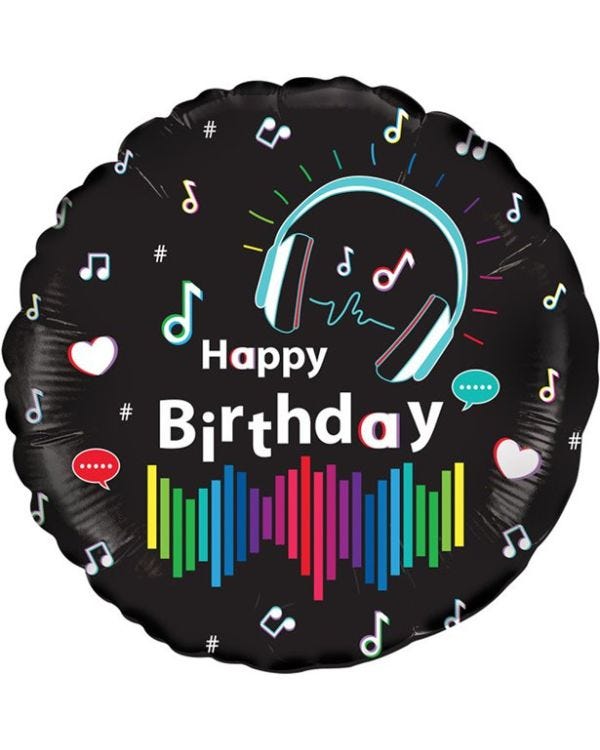 Music Happy Birthday Foil Balloon - 18&quot;