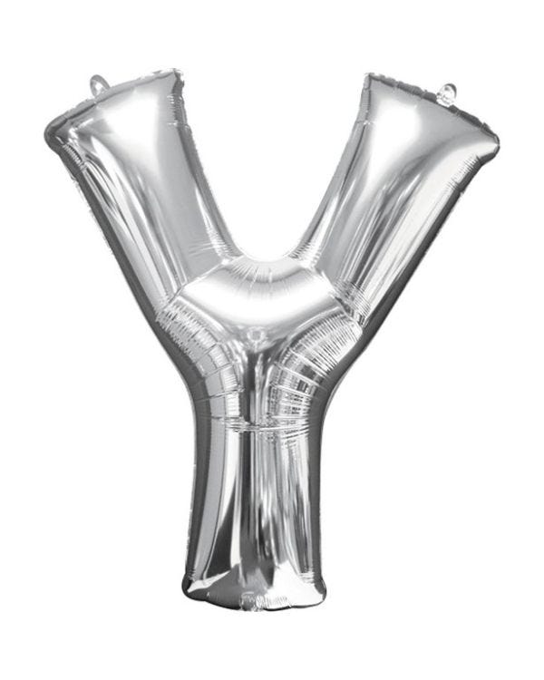 Silver Letter Y Balloon - 34&quot; Foil