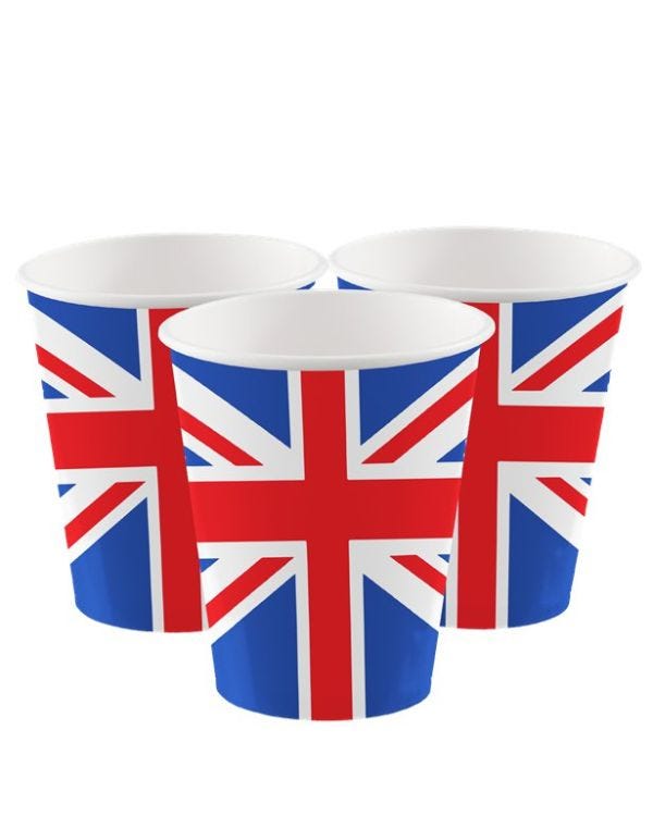 Union Jack Paper Cups - 250ml (8pk)